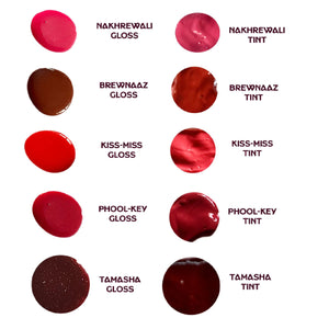 Brew Naaz Tease Me Trio Lip Gloss and Tint Shade card