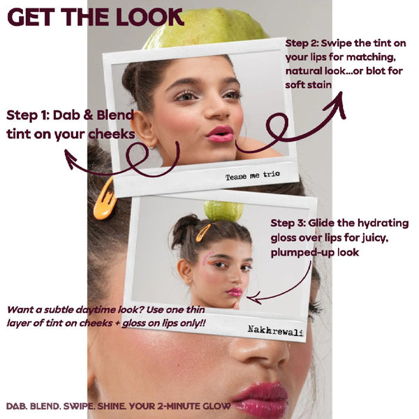 How to use Nakhrewali lip and cheek tint step by step