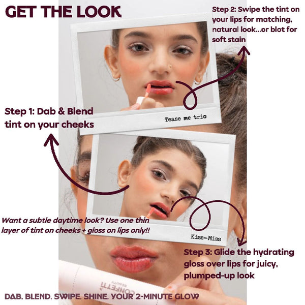 Kiss Miss Tease Me Trio Lip Gloss and Tint How to Use