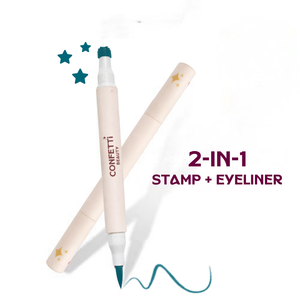 Confetti Beauty Venom blue eyeliner felt-tip precision line on eye — waterproof, vegan