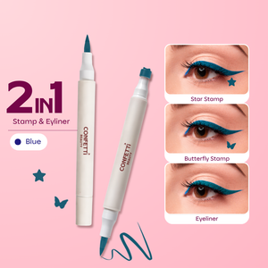 Venom peacock blue coloured eyeliner swatch on hand — Confetti Beauty Plot Twist