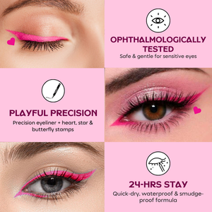 Confetti Beauty Snapped hot pink Plot Twist eyeliner swatch — waterproof, smudge-proof
